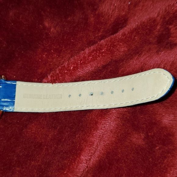 Gossip GSP828 Womens Chronograph Watch Rose Gold Blue Croco Leather Band Analog - Picture 7 of 10